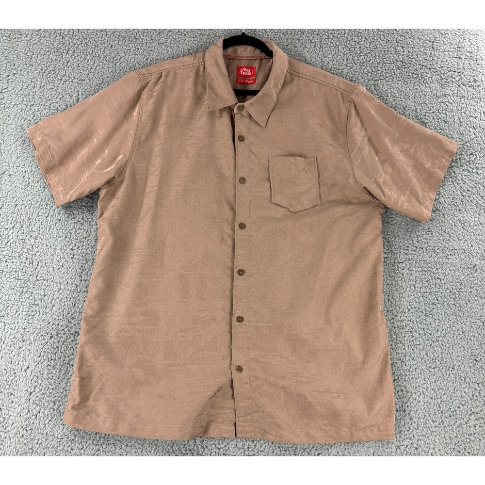 Toes on the Nose Button-Up Shirt Men Size XXL Brown Tropical Short Sleeve Casual